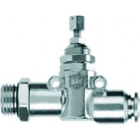 ALPHA TECHNOLOGIES Aignep USA Needle Valve 10mm Tube x 3/8" Metal Release Collet Flow In Screw Adjustment 57920-10-3/8